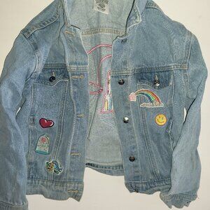 Disney US Girls Jean Denim Jacket Magic Kingdom Castle Flounder